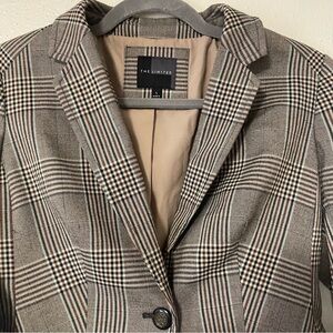 The Limited Brown and Gray Light Academia Peppy Checkered Blazer Sz Small Womens
